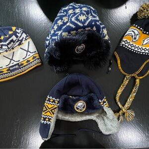 Buffalo Sabres Navy and Gold Patterned Winter Hats- 4 included